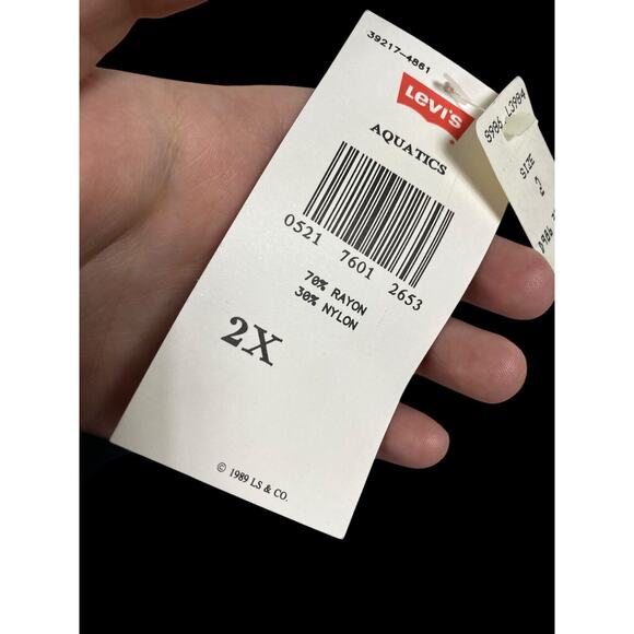 Levis x Dockers Shorts Vintage NEW 1980s Size 2XL Mens White Tropical Rainbow - Picture 12 of 14